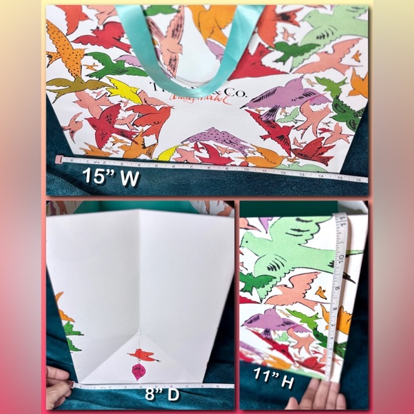 Tiffany & Co. x Andy Warhol 2 Gift Bag sz XL & M and HUGE Ribbon Roll BUNDLE - Picture 9 of 16